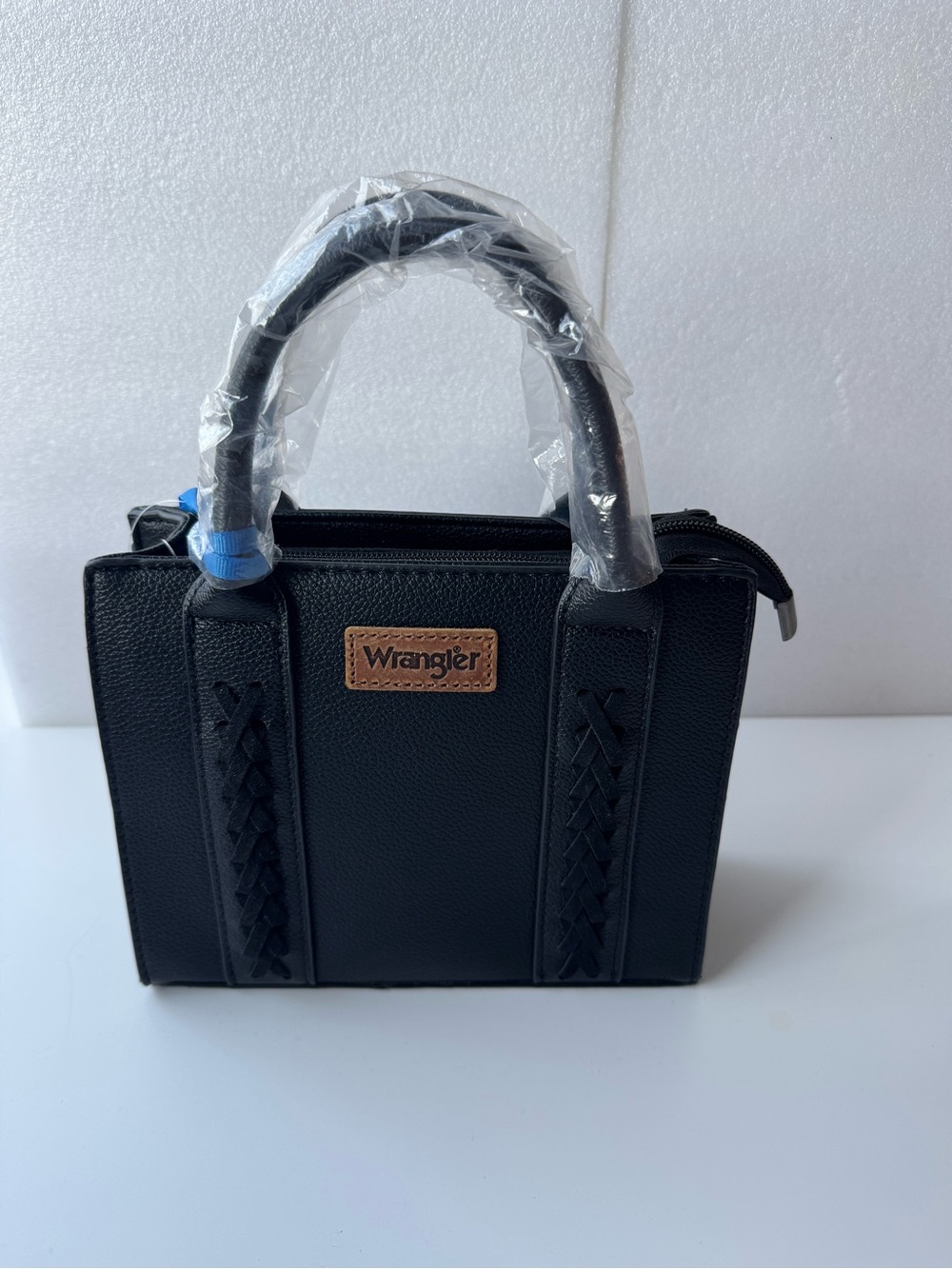 Wrangler Black Mini Satchel Handbag NWT Woven Detail